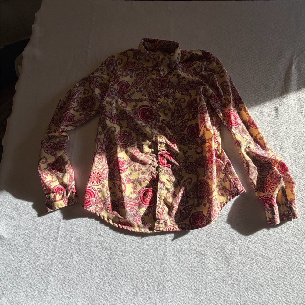 Roper Red and Cream Paisley Button Down Shirt - Picture 2 of 6